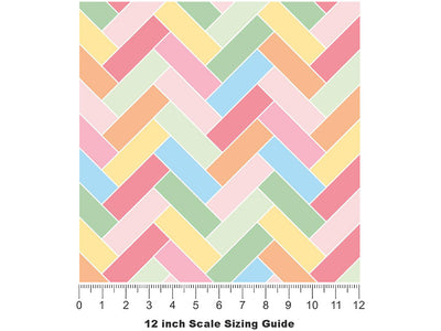Cotton Candy Brick Vinyl Film Pattern Size 12 inch Scale~Rwraps Cotton Candy Brick Sizing Chart~3