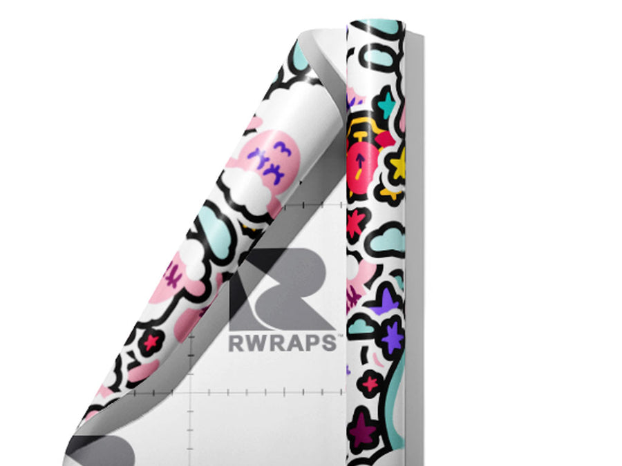 Count 'Em Up Sticker Bomb Wrap Film Sheets~Rwraps Series 914 Count 'Em Up Sticker Bomb Scrolled Sheet~4