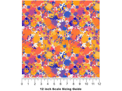 Country Fair Paint Splatter Vinyl Film Pattern Size 12 inch Scale~Rwraps Country Fair Paint Splatter Sizing Chart~2