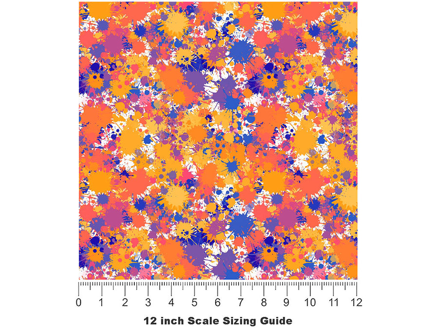 Country Fair Paint Splatter Vinyl Film Pattern Size 12 inch Scale~Rwraps Country Fair Paint Splatter Sizing Chart~2