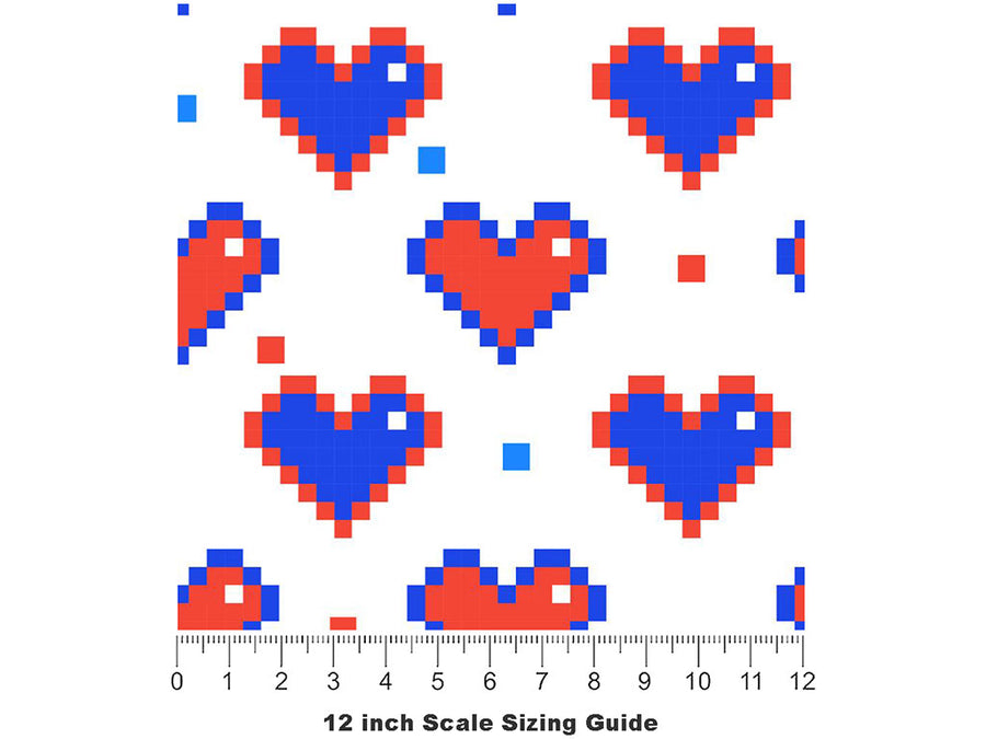 Country Love Americana Vinyl Film Pattern Size 12 inch Scale~Rwraps Country Love Americana Sizing Chart~3