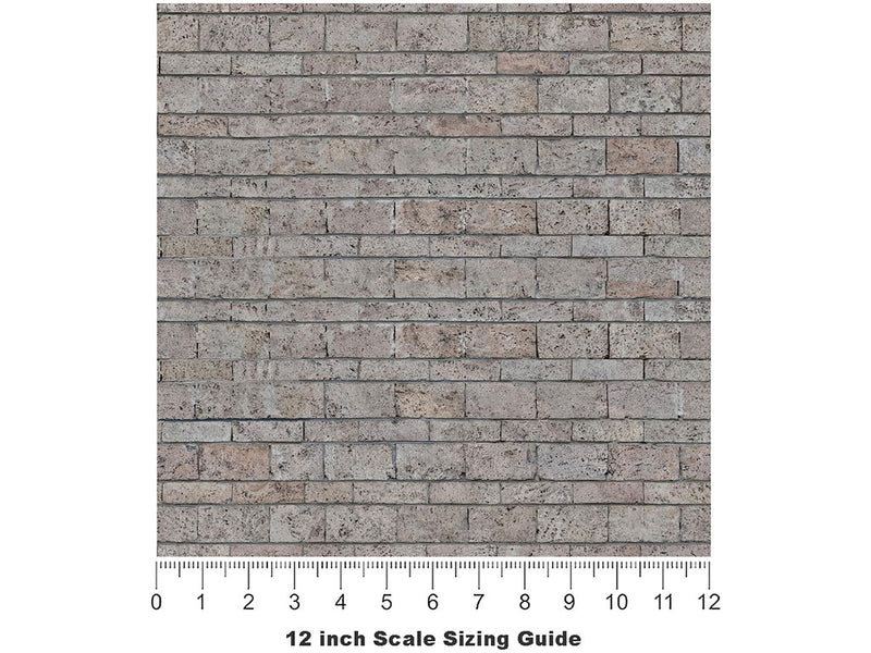 Courthouse Grey Brick Vinyl Film Pattern Size 12 inch Scale~Rwraps Courthouse Grey Brick Sizing Chart~3