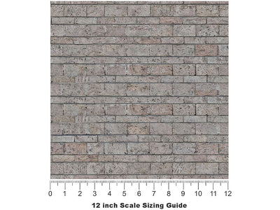 Courthouse Grey Brick Vinyl Film Pattern Size 12 inch Scale~Rwraps Courthouse Grey Brick Sizing Chart~3