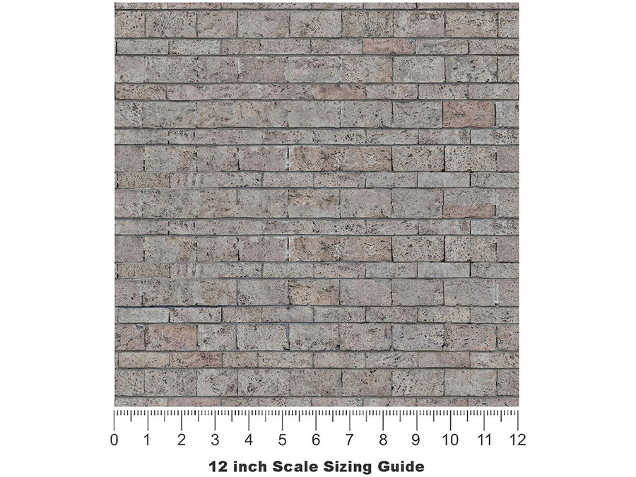Courthouse Grey Brick Vinyl Film Pattern Size 12 inch Scale~Rwraps Courthouse Grey Brick Sizing Chart~3