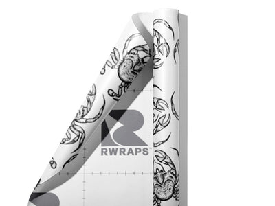 Crabby Mood Marine Life Wrap Film Sheets~Rwraps Series 914 Crabby Mood Marine Life Scrolled Sheet~3