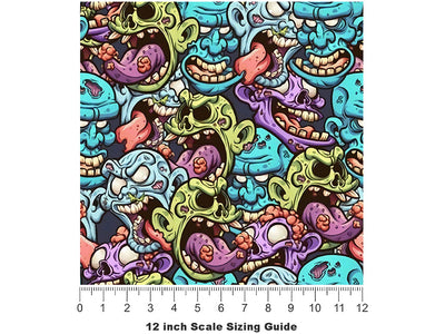 Cranial Cravings Zombie Vinyl Film Pattern Size 12 inch Scale~Rwraps Cranial Cravings Zombie Sizing Chart~2