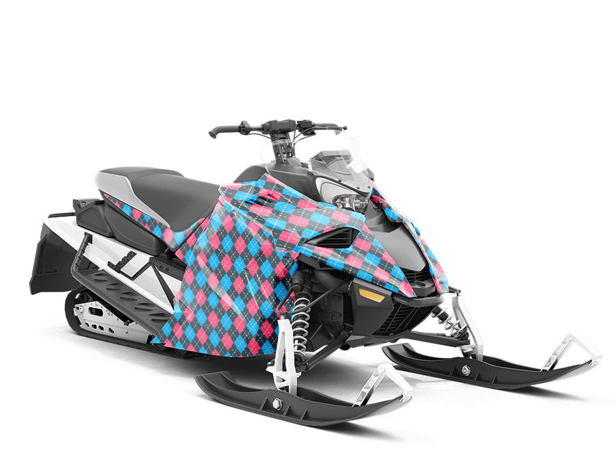 Crayon Contrast Argyle Custom Wrapped Snowmobile