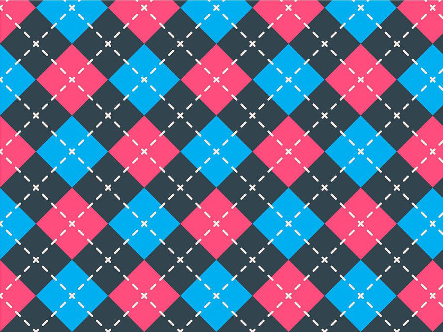 Crayon Contrast Argyle Vinyl Wrap Pattern~Rwraps Series 914 Digitally Printed Vinyl Wrap~0