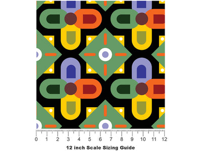 Crayon Creation Art Deco Vinyl Film Pattern Size 12 inch Scale~Rwraps Crayon Creation Art Deco Sizing Chart~2
