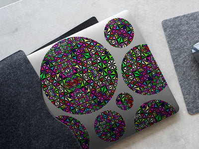 crazy quilt mosaic DIY Laptop Stickers