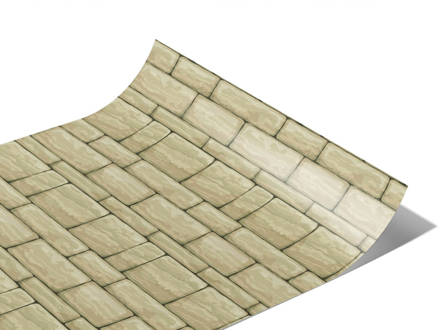 Cream  Brick Vinyl Wraps~Rwraps Series 914 Digitally Printed Vinyl Wrap~1