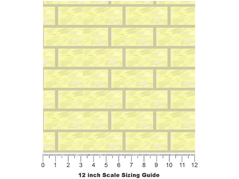 Cream  Brick Vinyl Film Pattern Size 12 inch Scale~Rwraps Cream  Brick Sizing Chart~3