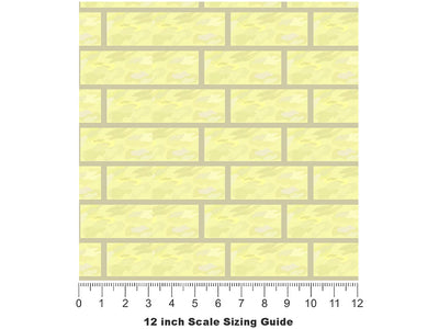 Cream  Brick Vinyl Film Pattern Size 12 inch Scale~Rwraps Cream  Brick Sizing Chart~3