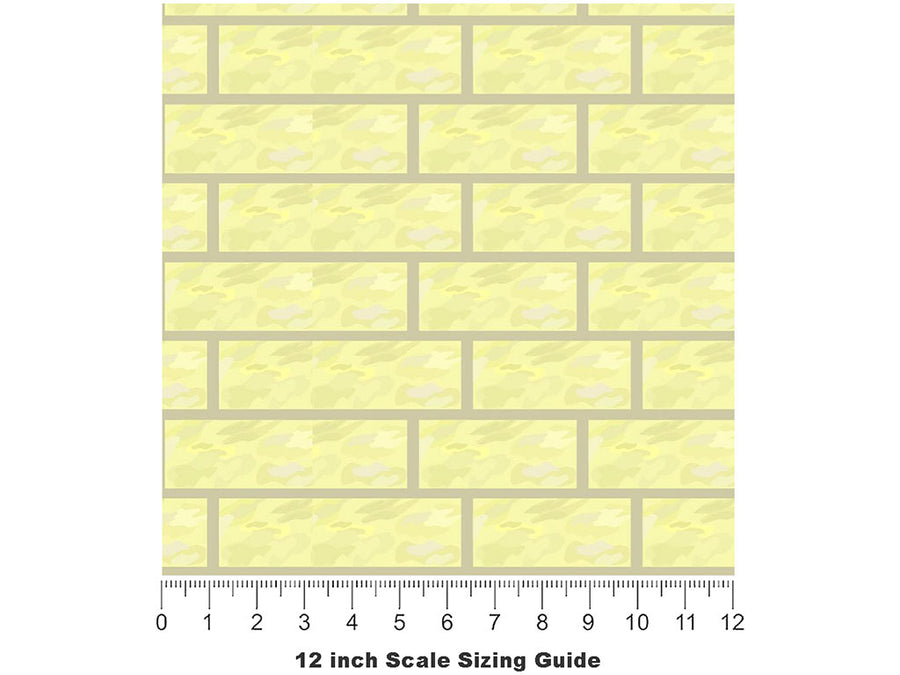 Cream  Brick Vinyl Film Pattern Size 12 inch Scale~Rwraps Cream  Brick Sizing Chart~3