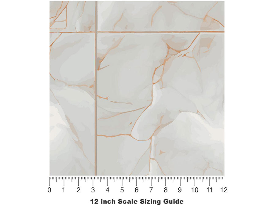 Cream Deviations Tile Vinyl Film Pattern Size 12 inch Scale~Rwraps Cream Deviations Tile Sizing Chart~3