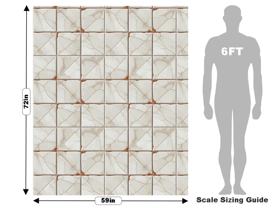 Cream Square Tile Vehicle Wrap Scale~Rwraps Series 914 Cream Square Tile Measurements~2
