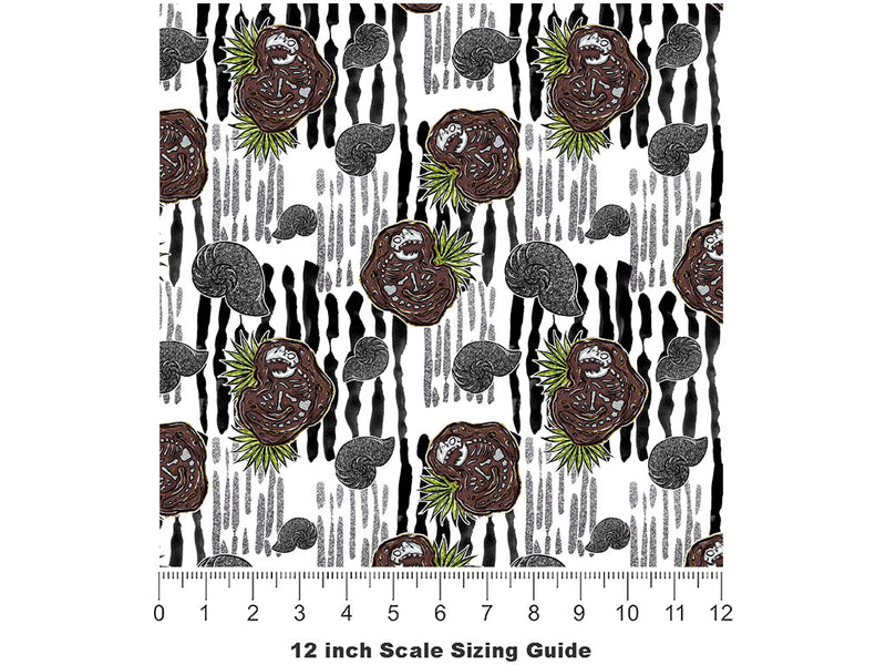 Cretaceous Catacomb Dinosaur Vinyl Film Pattern Size 12 inch Scale~Rwraps Cretaceous Catacomb Dinosaur Sizing Chart~2