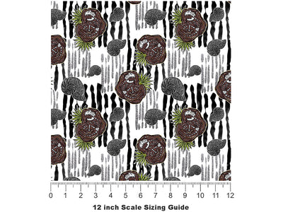 Cretaceous Catacomb Dinosaur Vinyl Film Pattern Size 12 inch Scale~Rwraps Cretaceous Catacomb Dinosaur Sizing Chart~2