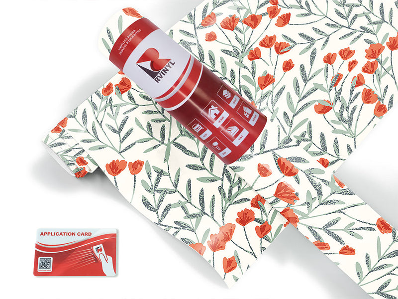 crimson meadow floral Craft Vinyl Roll