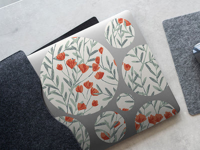 crimson meadow floral DIY Laptop Stickers