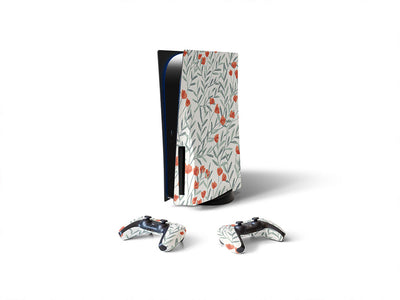 crimson meadow floral Sony PS5 DIY Skin