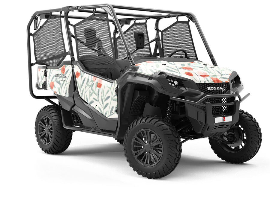 Crimson Meadow Floral Utility Vehicle Vinyl Wrap