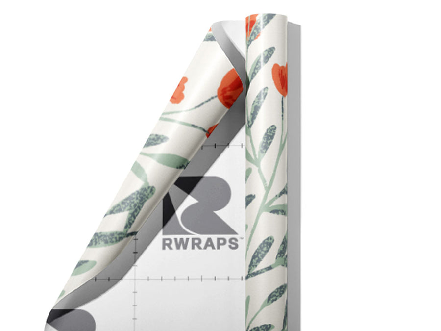 Crimson Meadow Floral Wrap Film Sheets~Rwraps Series 914 Crimson Meadow Floral Scrolled Sheet~3