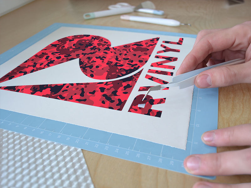 crimson sky camouflage Easy Weed Craft Vinyl
