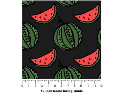 Crimson Sweet Fruit Vinyl Film Pattern Size 12 inch Scale~Rwraps Crimson Sweet Fruit Sizing Chart~2