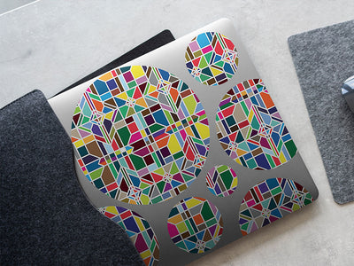 crisp window stained glass DIY Laptop Stickers