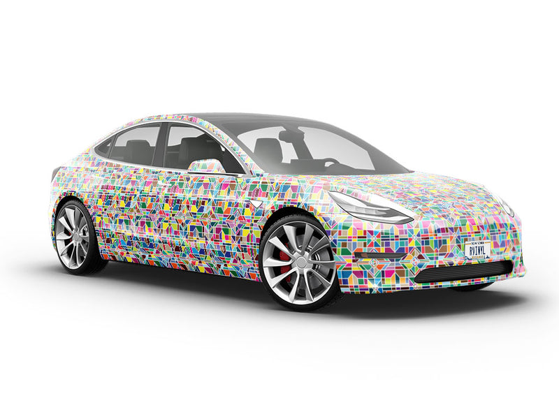 Crisp Window Stained Glass Vehicle Vinyl Wrap