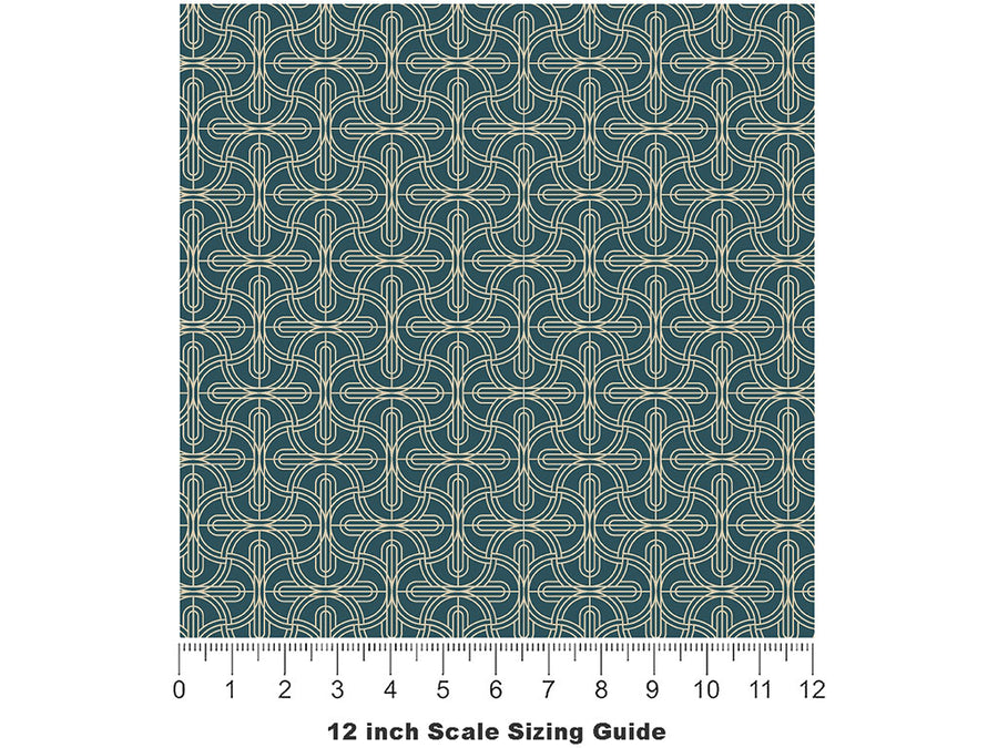 Criss-Cross Art Deco Vinyl Film Pattern Size 12 inch Scale~Rwraps Criss-Cross Art Deco Sizing Chart~2