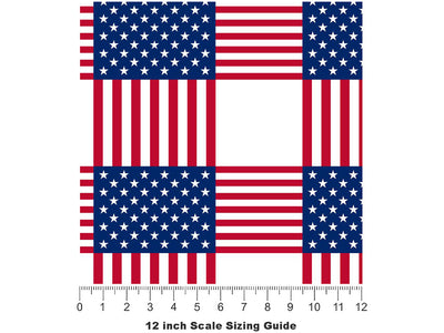 Criss Cross Americana Vinyl Film Pattern Size 12 inch Scale~Rwraps Criss Cross Americana Sizing Chart~3