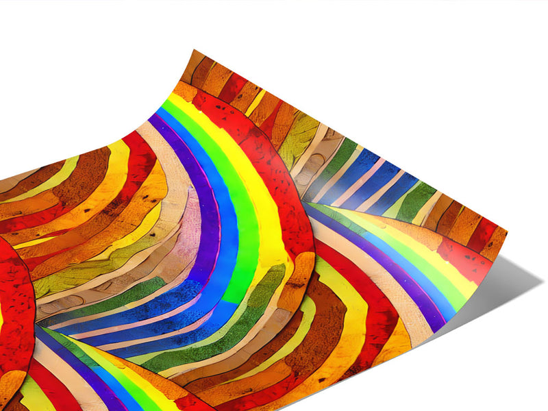 Crossing Rainbows Wooden Parquet Vinyl Wraps~Rwraps Series 914 Digitally Printed Vinyl Wrap~1