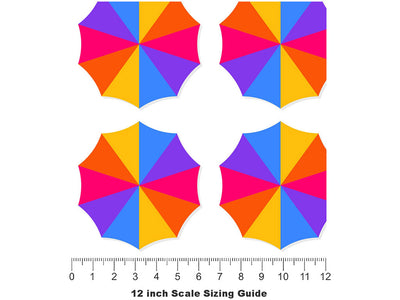 Crowded Day Summertime Vinyl Film Pattern Size 12 inch Scale~Rwraps Crowded Day Summertime Sizing Chart~2