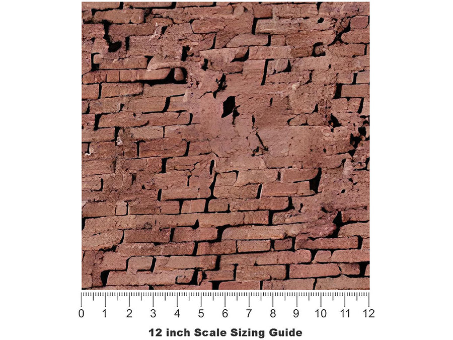 Crumbling  Brick Vinyl Film Pattern Size 12 inch Scale~Rwraps Crumbling  Brick Sizing Chart~3