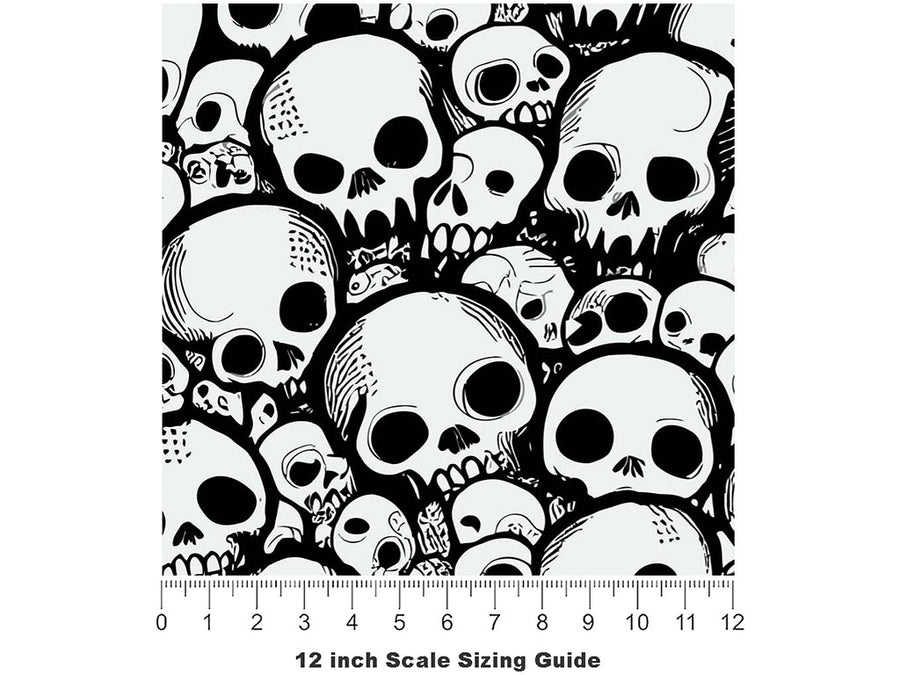 Crushed Catacomb Halloween Vinyl Film Pattern Size 12 inch Scale~Rwraps Crushed Catacomb Halloween Sizing Chart~2