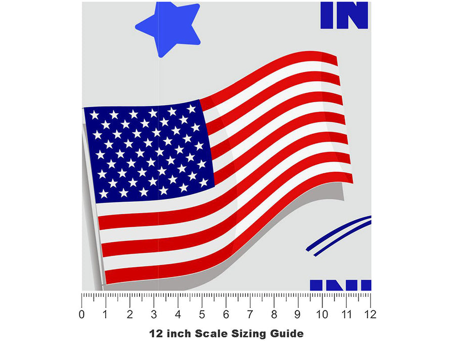 Cry Freedom Americana Vinyl Film Pattern Size 12 inch Scale~Rwraps Cry Freedom Americana Sizing Chart~3