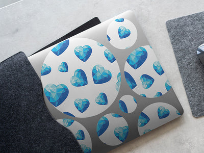 crystal tears heart DIY Laptop Stickers
