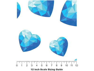 Crystal Tears Heart Vinyl Film Pattern Size 12 inch Scale~Rwraps Crystal Tears Heart Sizing Chart~2