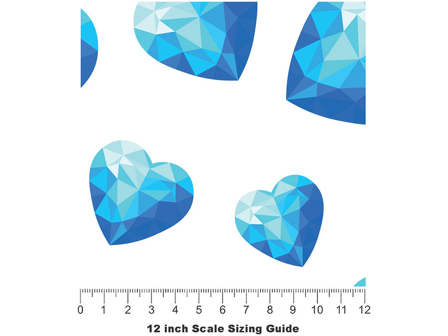 Crystal Tears Heart Vinyl Film Pattern Size 12 inch Scale~Rwraps Crystal Tears Heart Sizing Chart~2