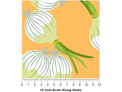 Crystal White Vegetable Vinyl Film Pattern Size 12 inch Scale~Rwraps Crystal White Vegetable Sizing Chart~2