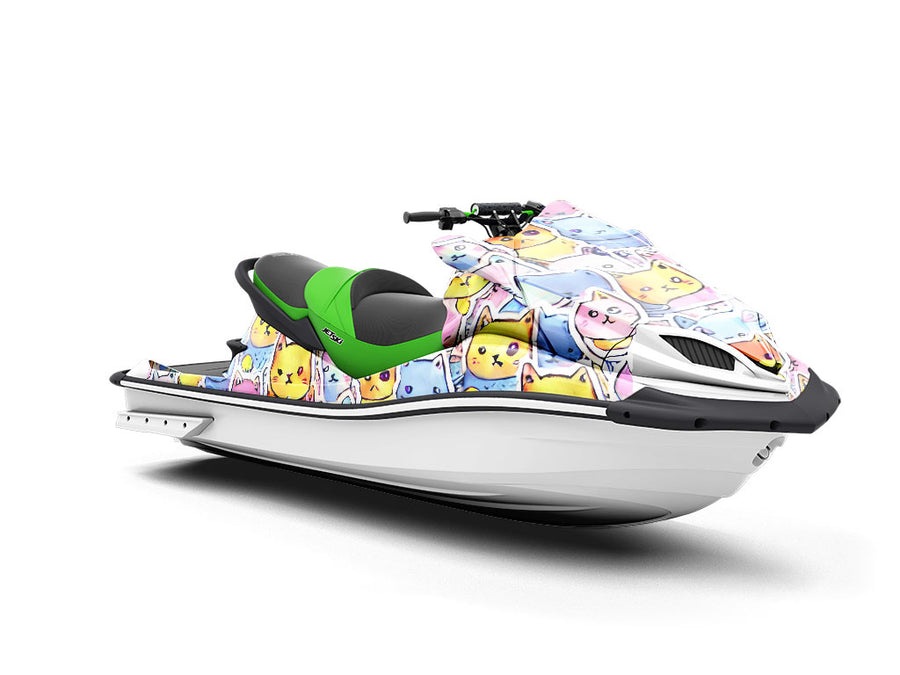 Cuddly Kittens Sticker Bomb Jet Ski Vinyl Customized Wrap