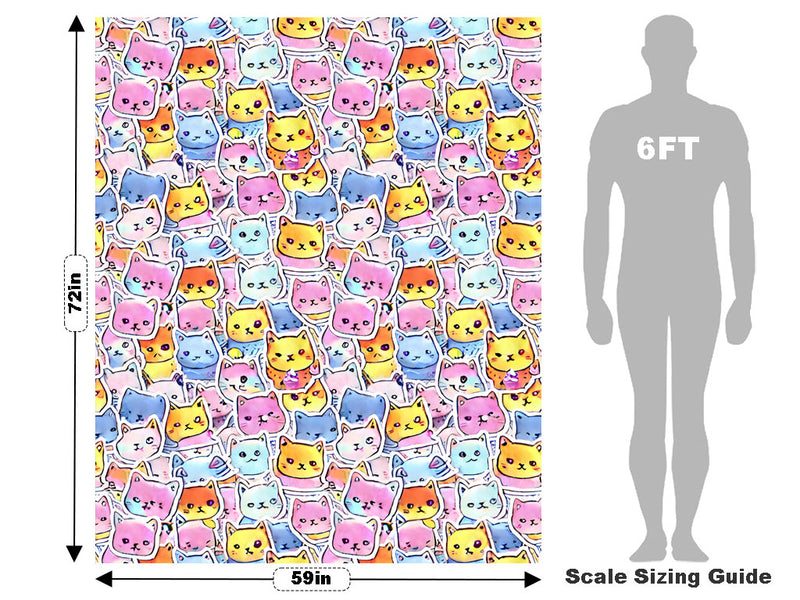 Cuddly Kittens Sticker Bomb Vehicle Wrap Scale~Rwraps Series 914 Cuddly Kittens Sticker Bomb Measurements~2