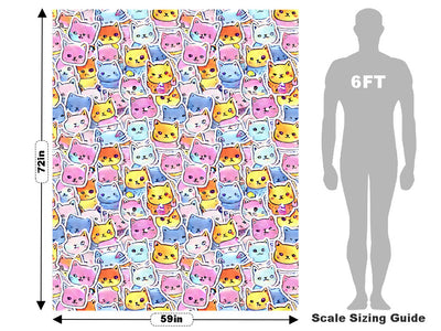 Cuddly Kittens Sticker Bomb Vehicle Wrap Scale~Rwraps Series 914 Cuddly Kittens Sticker Bomb Measurements~2