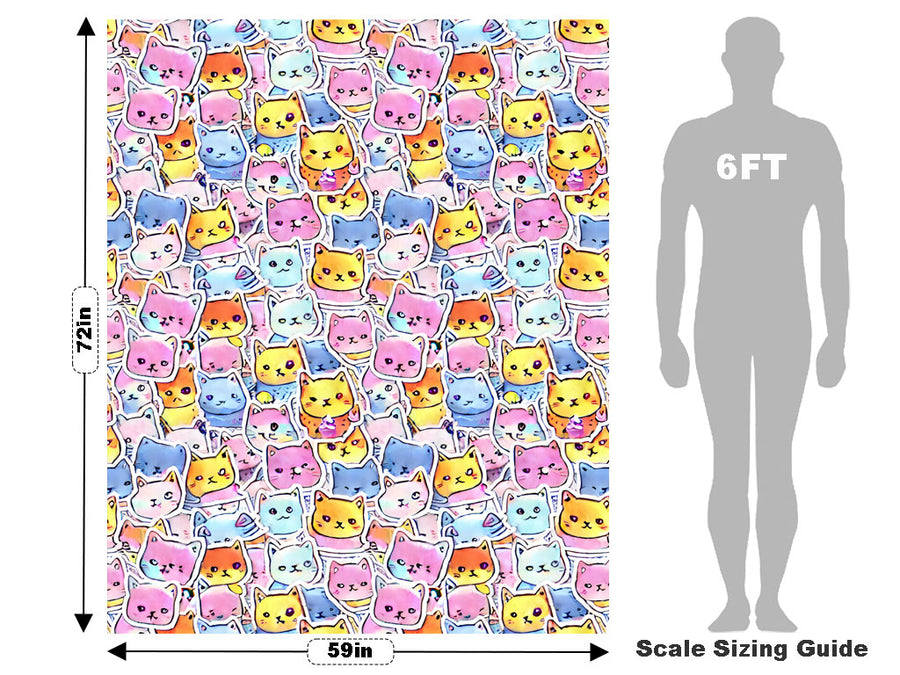 Cuddly Kittens Sticker Bomb Vehicle Wrap Scale~Rwraps Series 914 Cuddly Kittens Sticker Bomb Measurements~2