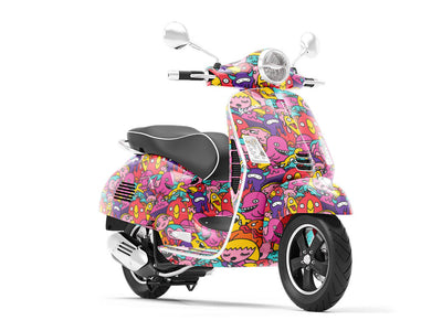 Cultural Exchange Sticker Bomb Vespa Scooter Wrap Film