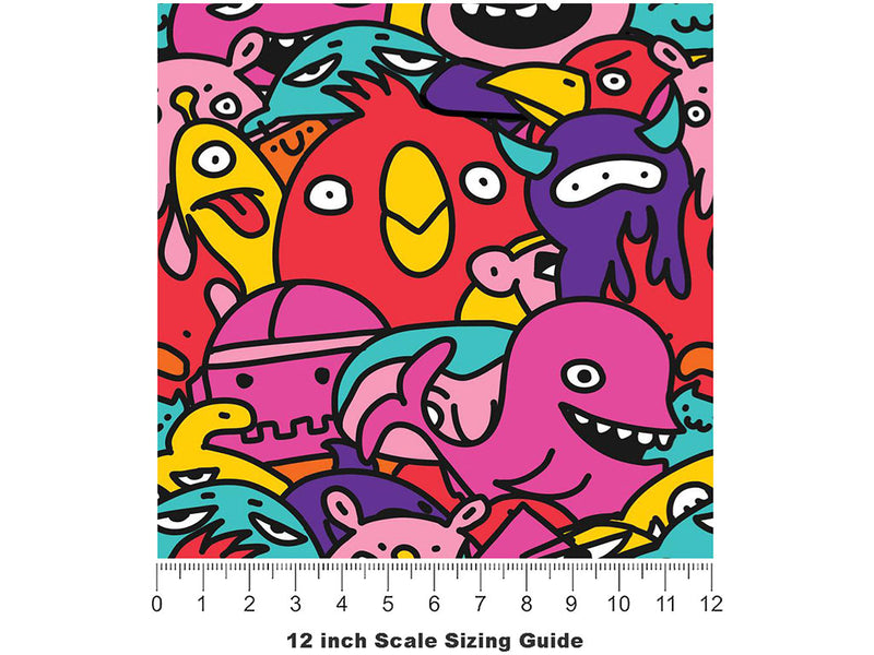 Cultural Exchange Sticker Bomb Vinyl Film Pattern Size 12 inch Scale~Rwraps Cultural Exchange Sticker Bomb Sizing Chart~3