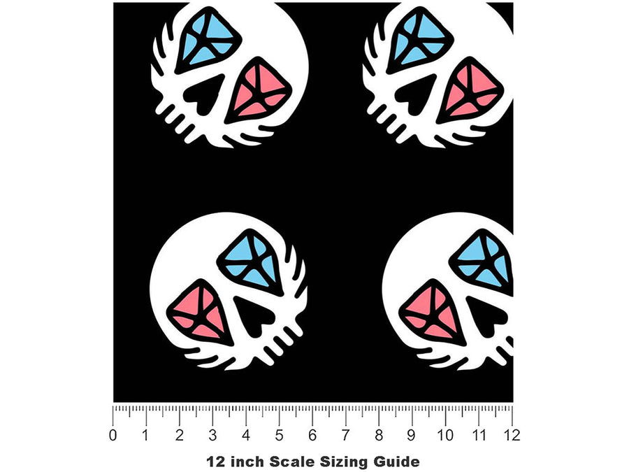 Cursed Gems Halloween Vinyl Film Pattern Size 12 inch Scale~Rwraps Cursed Gems Halloween Sizing Chart~2