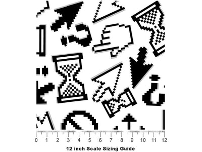 Cursors 1998 Technology Vinyl Film Pattern Size 12 inch Scale~Rwraps Cursors 1998 Technology Sizing Chart~3